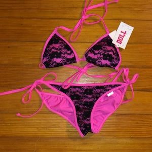 Doll swimwear scrunch-butt bikini